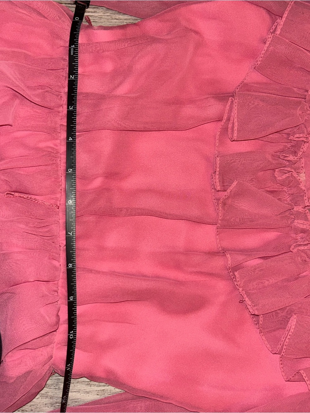 Vintage Raspberry Pink Maxi Dress with Ruffle Collar - Picture 6 of 7